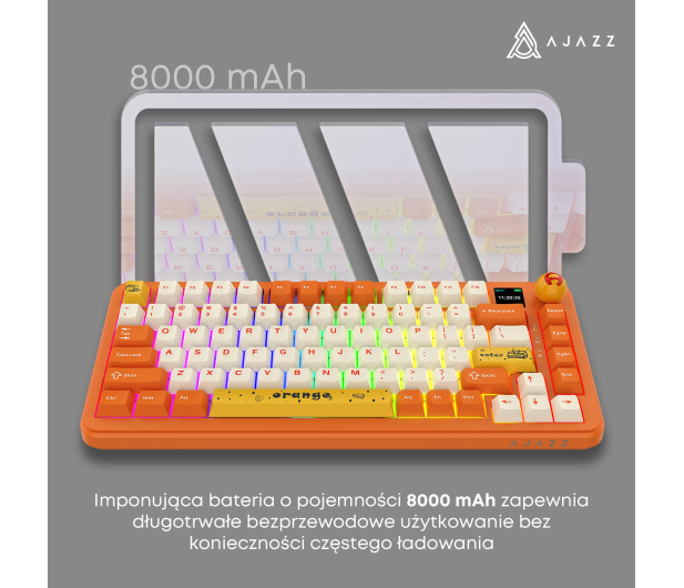 Ajazz AK820 MAX Avocado Switch Orange White RGB z ekranem - 1536369 - zdjęcie 12